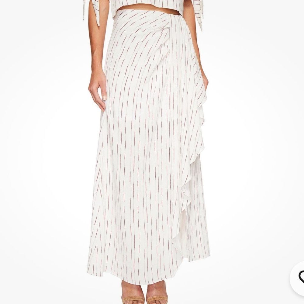 Bishop + Young White Havana Faux Wrap Maxi Skirt XS